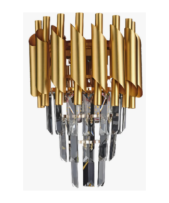 ARANDELA CRISTAL 2XE14 - DOURADA - LA001M - NITROLUX