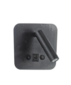 ARANDELA LED BIV - DALO - 12W 3000K - USB - PRETA - 4X4  ASTRALED